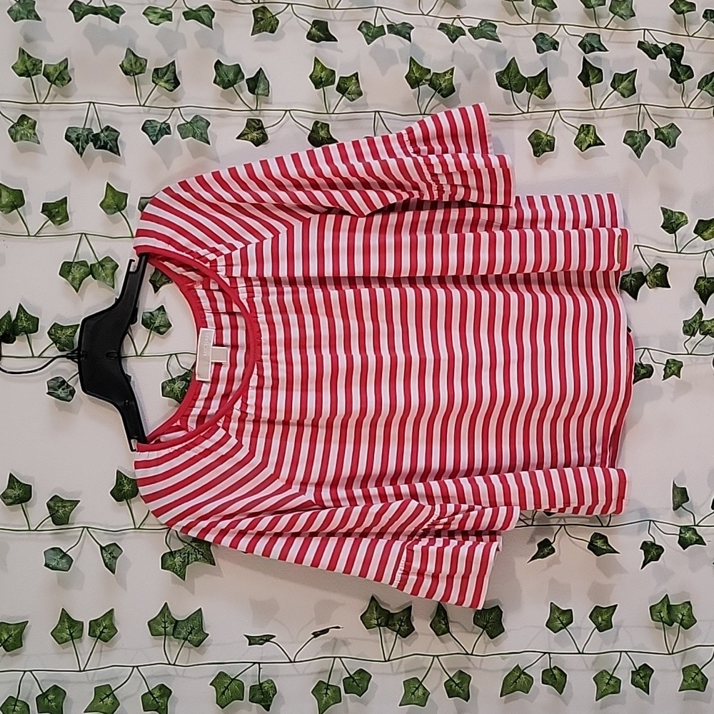 Michael kors striped half sleeve shirt
